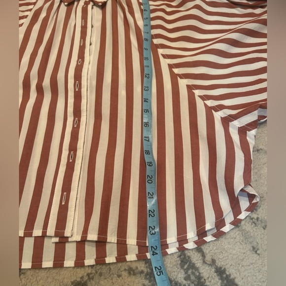 Anthropologie Pilcro The Bailey Boyfriend Batwing Brown Buttondown Blouse. XS. - Picture 3 of 7